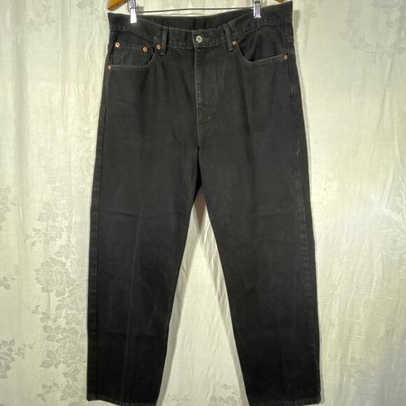 Levis Jeans 550 38x32 Black Denim Relaxed - Picture 1 of 10